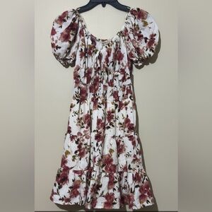 Liberty Love Floral Dress in White and Pink